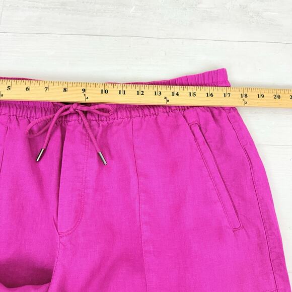 Athleta Retreat Linen Wide Leg Pants Size Large Fuchsia Pink Resortwear Vacation - Picture 11 of 16